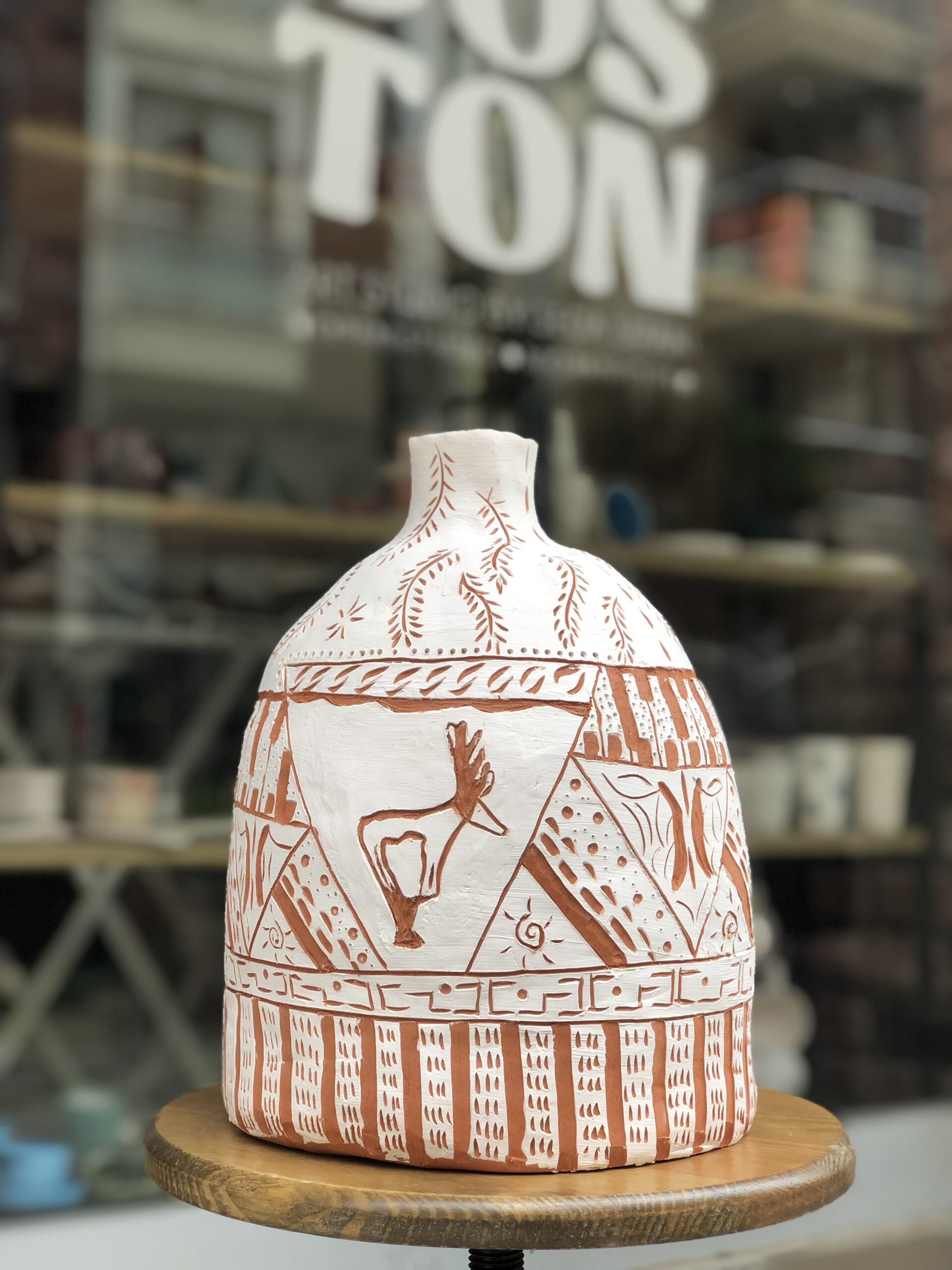 Mythic Stag ceramic vase